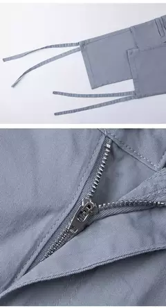 Calça jeans larga de cintura alta feminina, calça cargo cinza, calça larga, moda casual, bolsos múltiplos, estilo de rua Hip Hop, mãe, vintage, verão na internet