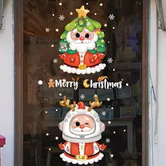 Santa and Snowman Christmas Window Adesivos, Decalques De Parede, Ano Novo, Home Decor, Feliz Natal Decorações, Presentes de Natal, 2022