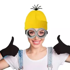 Miniso cosplay fantasia traje disfarce para adultos crianças gorro amarelo luvas elásticas steampunk óculos festa de halloween traje