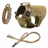 Conjunto de arnês e coleira para cães grandes, pastor alemão malinois, treinamento, colete de caminhada, conjunto de coleira e arnês para cães de todas as raças