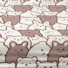 Urso de pelúcia bonito impresso fosco cabido folha para quarto, tampa de cama, cama, 1 desenho animado, excluindo fronhas, bonito - loja online