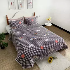 Colcha acolchoada com estampa floral, 180x220/220x240cm na cama, capa xadrez, estilo americano, colcha de verão, cobertor para adultos - loja online