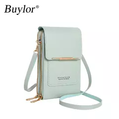 Imagem do Buylor-Bolsa de couro feminina, tela sensível ao toque, bolsa para celular, bolsa de ombro pequena, macia, feminina, barata, transversal
