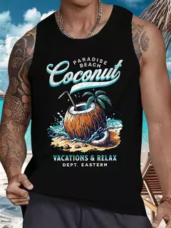 Camisola regata sem mangas estilo havaiano masculina, top casual diário, moda praia ao ar livre, gola redonda, verão, novo, 2022 - Wolf Magazine