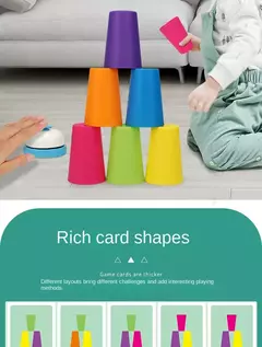 Brinquedos Montessori Infantil, Stack Cup, Battle Table com Cartas, Iluminação Intelectual Educacional, Cognição das Cores, Treino Lógico - loja online