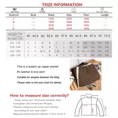 Imagem do Saia Bodycon de couro PU feminina, botões vintage, bolso com zíper, versátil, cintura alta, fina, curta, sólida, linha A, verão, novo