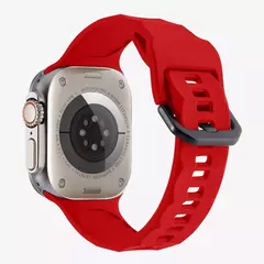 Banda de silicone para apple watch pulseira 49mm 45mm 41mm esporte pulseira 44mm 40mm 42mm 38mm pulseira iwatch ultra 9 8 7 6 se 5 4 cinto - loja online