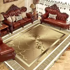 Ouro luxuoso grandes tapetes para sala de estar, Europa e América, Villa Hall d