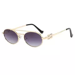 Double Beam Retro Sunglasses para homens e mulheres, Y2k Punk Oval Sun Glasses, Ladies Alloy Legs Eyewear, UV400, Nova Moda, 2022 - loja online