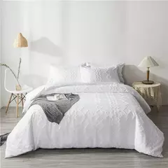Wostar verão branco pitada plissado capa de edredão 220x240cm luxo cama casal colcha conjunto cama rainha king size consolador capa na internet
