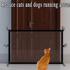 Cercas de barreira para cães de estimação, com 4 peças de gancho, rede isolada para animais de estimação, portão de escadas, novo cercadinho dobrável de malha respirável para cerca de segurança de cães na internet