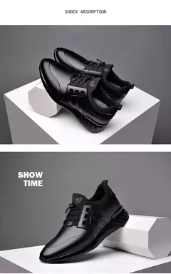 Sapatos esportivos casuais de verão respiráveis plus size sapatos masculinos de couro 6cm salto interno invisível aumentar sapatos 8cm - loja online