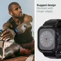 Armadura robusta Pro projetada para Apple Watch Ultra 2 capa de borracha com pulseira série 9/8/SE2/7/6/SE/5/4 45 mm/44 mm 41 mm 40 mm