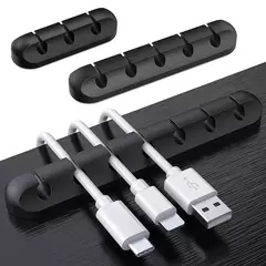 Auto-adesivo Cabo Winder, Suporte de Carregamento USB, Fio Envolvido Cabo, Organizador Da Mesa, Material de Escritório, Desktop, 3, 5, 7 Clips