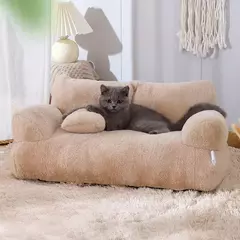 Cama luxuosa para gatos, sofá, inverno, quente, ninho de gato, cama para animais de estimação, para cães pequenos e médios, confortável, pelúcia, filhote de cachorro, suprimentos para animais de estimação - Wolf Magazine
