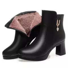CINESSD-Botas de salto alto femininas, botas de lã quente, inverno, novo, 2023 - comprar online
