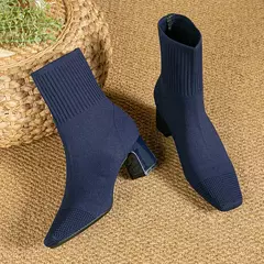 Botas de borracha antiderrapante de malha para mulheres, grandes, elegantes, novas, altura do salto 5cm, 2024 - Wolf Magazine