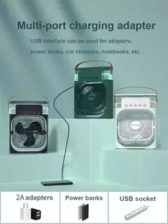 Household ventilador pequeno refrigerador de ar, 3 em 1 ar condicionado, luz noturna LED, umidificador portátil, ajuste de ar, escritório, casa, novo na internet