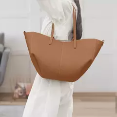 Bolsa de ombro elegante de grande capacidade para mulheres, Bolsa de lazer de couro PU - loja online