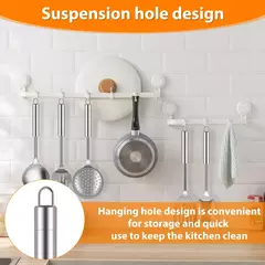 Utensílios de cozinha de aço inoxidável com alça ergonômica, Espátula resistente, Utensílios de colheres laváveis, Cozinha, 5pcs