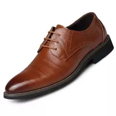 Sapatos masculinos de couro casual, sapatos luxuosos, sapatos sociais masculinos, designer britânico de ponta pontiagudos, marrom suave, negócios de casamento - comprar online