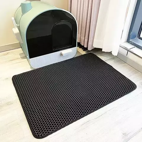 Tapete de areia para gatos, à prova d'água, camada dupla, caixa de areia para animais de estimação, antiderrapante, areia, lavável, almofada limpa, suprimentos para limpeza de animais de estimação