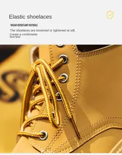 Bota de camurça vintage masculina, botas de combate com renda, sapatos de lazer quentes ao ar livre, moda outono e inverno