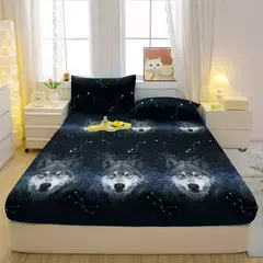 Animal moderno simples impresso fosco cabido folha, tampa de cama do quarto, cama, excluindo fronhas, 1 - Wolf Magazine