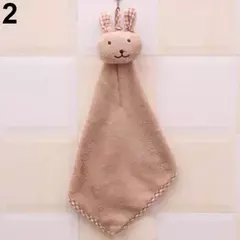 Toalha de banho de coelho dos desenhos animados para crianças, velo macio, pelúcia coral, limpeza de banho suspensa, toalha de mão do berçário na internet
