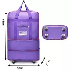Saco De Viagem Dobrável Roxo, Compartimento De Bagagem, Caixa De Armazenamento De Roda Giratória, Grande Capacidade, Telescópico Saco De Bagagem, Saco De Viagem na internet