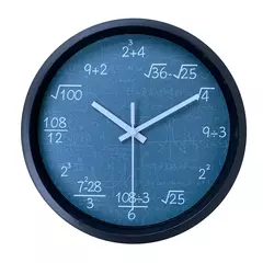 Relógio de parede com design de fórmula matemática, relógio instrucional infantil, relógio de parede de aprendizagem, relógio mudo para casa, decoração de quarto