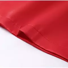 Mini vestido de nó de costas vermelho feminino, elegante com decote em O, manga curta, vestidos A, vestido feminino, nova moda, 2024 na internet
