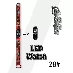 Imagem do Disney dos desenhos animados relógio infantil anime figura spiderman homem de ferro impressão led eletrônico à prova dwaterproof água esportes pulseira relógio crianças presentes