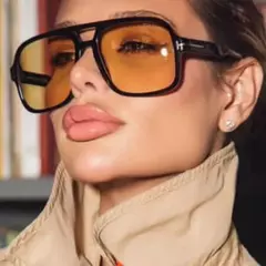 Novas mulheres óculos de sol high end rua fotografia moderna na moda em forma de t grande quadro piloto óculos de sol hip hop bouncy óculos de sol - comprar online