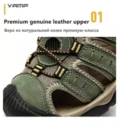 Novas sandálias masculinas de couro genuíno macio sandálias sapatos masculino - Wolf Magazine