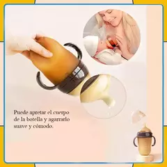 Mamadeira de silicone antiderrapante dos 0 aos 3 anos, diâmetro largo, anti-queda, imitação de leite materno, sem bpa, 150ml-250ml - loja online