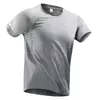 CHRLCK-Camiseta masculina de corrida, seda gelo, top fino, secagem rápida, mang