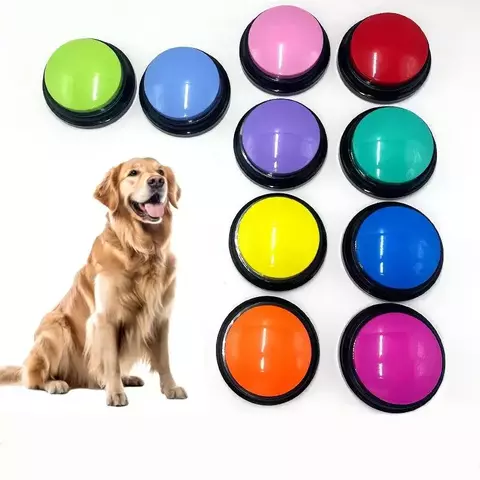 Engraçado portátil Recordable Pet Brinquedos, Brinquedos engraçados do cão, Viagem Falando Pet Starters, Falando Botões, Cute Pet Supplies