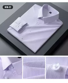 Imagem do Camisas sem costura de alta qualidade masculina, manga longa, fina, casual, luxo