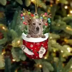 1 pçs enfeites de natal pendurado decoração presente bonito cão natal família pendurado árvore dos desenhos animados produto pingente personalizar h0o1 - comprar online