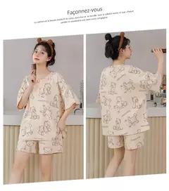 Imagem do 5xl feminino verão bonito manga curta pijamas pulôver outerwear moda casa roupas leves para a primavera