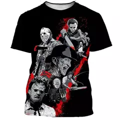 Camiseta casual masculina, filme de terror, atmosfera, grande, suspense, venda quente, novo, 2024 - Wolf Magazine