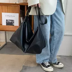 Bolsa Boston de couro PU para mulheres, bolsa de ombro de grande capacidade, bolsas crossbody, design de travesseiro vintage, casual - Wolf Magazine