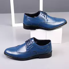 Imagem do Sapatos de couro genuíno dos homens verão oco para fora plus size luxo homem sapatos de negócios calçados de casamento sapato casual masculino