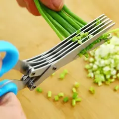 Tesoura de Cozinha Multi-Camada, Cortador Vegetal De Aço Inoxidável, Cebolinha Herb, Laver Spices, Cooking Tool, Cut Kitchen Accessories