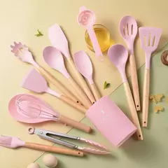Utensílios De Cozinha De Silicone De Grau Alimentício, Cozinhando Conjunto De Utensílios De Cozinha, Panelas, Turner, Espátula, Colher De Medição, Prático, 14Pcs - Wolf Magazine