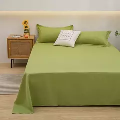 Lençol de algodão puro cor, cor pura simples, peça única, Skin-Friendly, dormitório estudantil, cama de solteiro e casal - loja online
