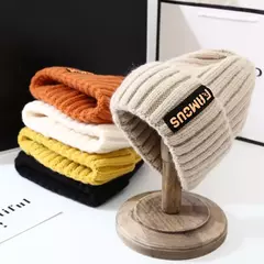 Gorros de tricô unissex para homens e mulheres, monocromático, macio crochê de lã, tampas de inverno quentes - loja online