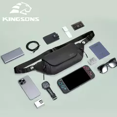 Kingons-Bolsa de ombro crossbody impermeável, bolsas simples, hip-hop, minimalista superior, bolsa de peito legal, moda na internet