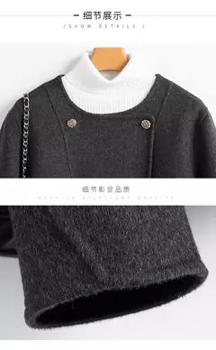 WwiyNee-casacos curtos de lã dupla face para mulheres, casacos bege, pescoço O, trespassado, outono, inverno, novo, H1343011, 2022 - comprar online